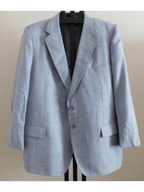 Tom James Bespoke Vintage 1980s Wool Sport Coat Size 50R Union Made USA Plaid